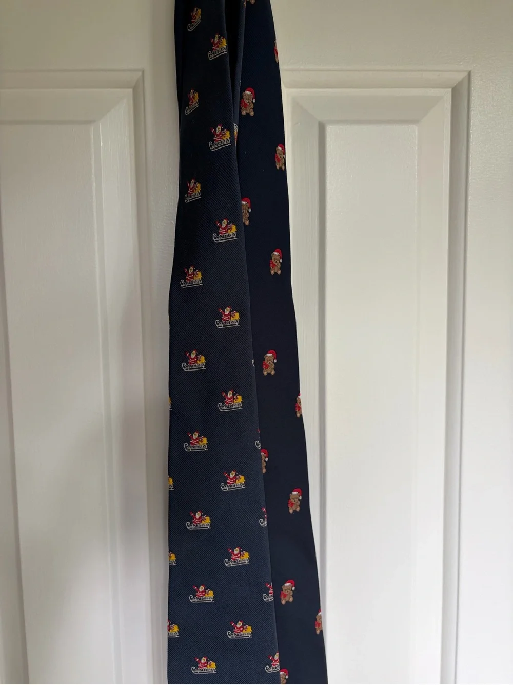 2  Holiday Ties -Santa and his Sled &  Christmas Teddy  Bears